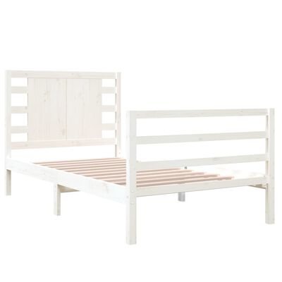 vidaXL Estructura de cama madera maciza de pino blanco 90x190 cm