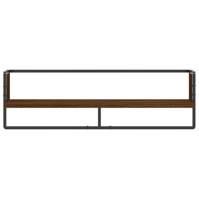 vidaXL Estante de pared con barra marrón roble 100x25x30 cm