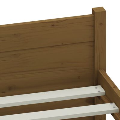 vidaXL Estructura de cama madera maciza marrón miel 90x190 cm