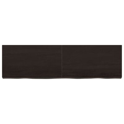 vidaXL Tablero mesa madera roble tratada marrón oscuro 140x40x(2-6) cm