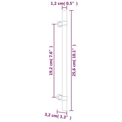 vidaXL Tiradores para armarios 5 uds acero inoxidable bronce 192 mm