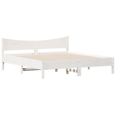 vidaXL Estructura de cama con cabecero madera de pino blanco 200x200cm