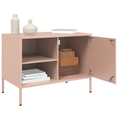 vidaXL Mueble de TV acero rosa 68x39x50,5 cm