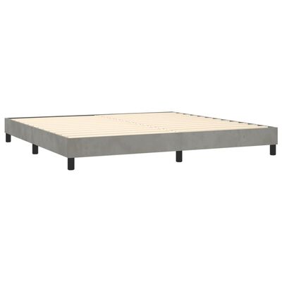 vidaXL Cama box spring con colchón terciopelo gris claro 200x200 cm