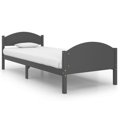 vidaXL Estructura cama sin colchón madera pino gris oscuro 90x200 cm