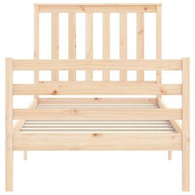 vidaXL Estructura de cama con cabecero madera maciza