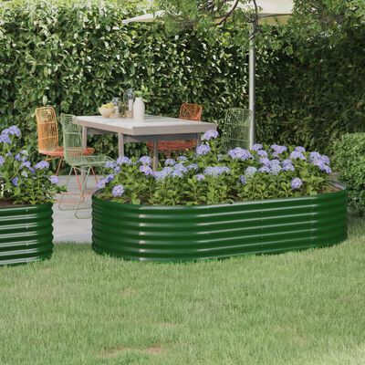 vidaXL Jardinera arriate acero recubrimiento polvo verde 175x100x36 cm