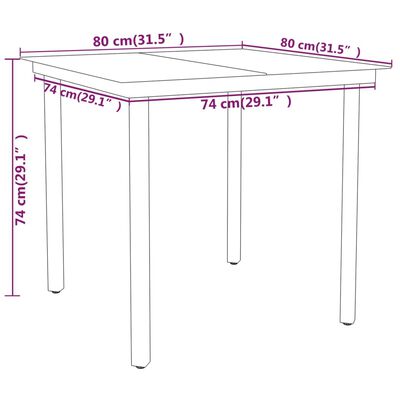 vidaXL Juego de comedor de jardín 3 piezas negro