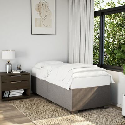 vidaXL Estructura de cama sin colchón tela gris taupe 90x190 cm