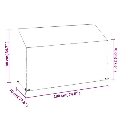 vidaXL Fundas bancos jardín 2 uds 8 ojales polietileno 190x70x70/88 cm