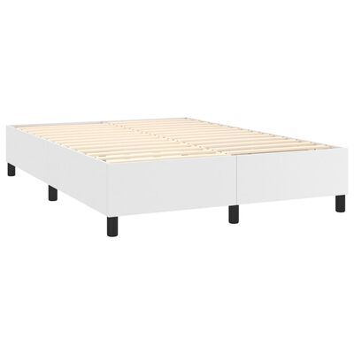 vidaXL Estructura de cama de cuero sintético blanco 140x190 cm