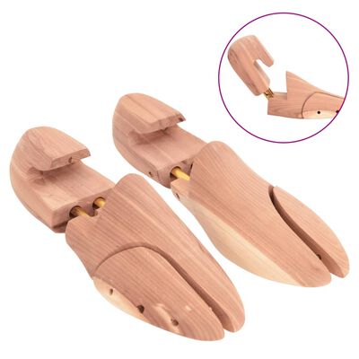 vidaXL Estirador de zapatos con calzador EU 38-39 madera maciza cedro