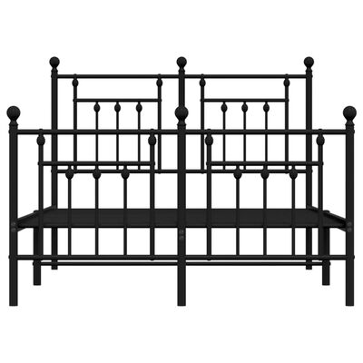 vidaXL Estructura de cama cabecero y estribo metal negro 120x200 cm