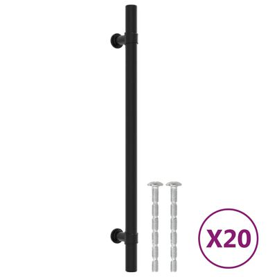 vidaXL Tiradores para armarios 20 uds acero inoxidable negro 192 mm