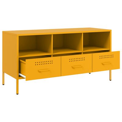 vidaXL Mueble para TV acero amarillo mostaza 100,5x39x50,5 cm