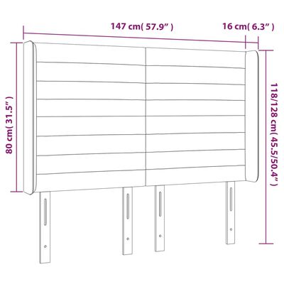 vidaXL Cabecero con LED de tela verde 147x16x118/128 cm