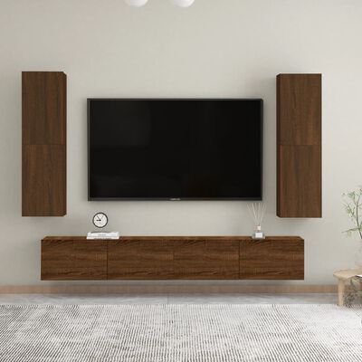 vidaXL Mueble para TV de pared color roble marrón 30,5x30x110 cm