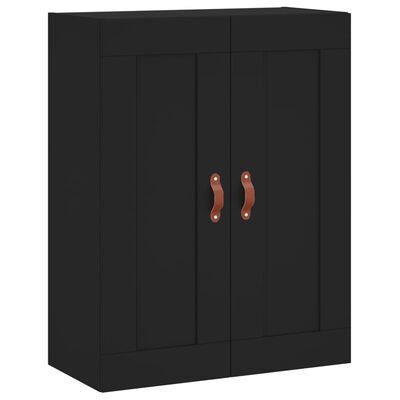 vidaXL Aparador alto madera contrachapada negro 69,5x34x180 cm