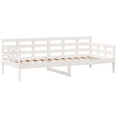 vidaXL Sofá cama con cajones madera maciza de pino blanca 80x200 cm