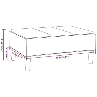 vidaXL Reposapiés de terciopelo crema 78x56x32 cm