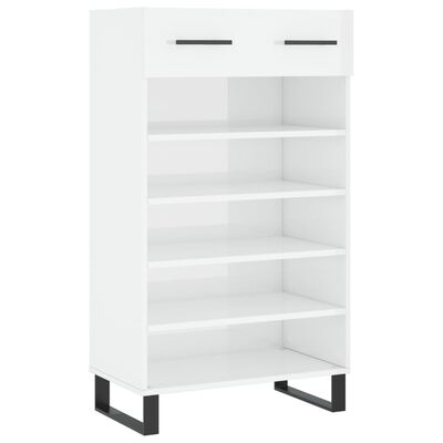 vidaXL Mueble zapatero madera contrachapada blanco brillo 60x35x105 cm