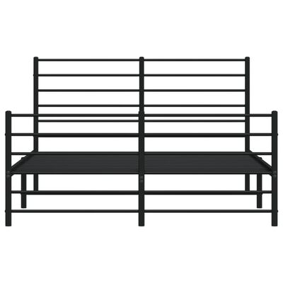 vidaXL Estructura cama sin colchón con estribo metal negro 160x200 cm