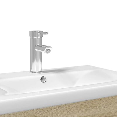 vidaXL Mueble de baño con lavabo integrado roble Sonoma