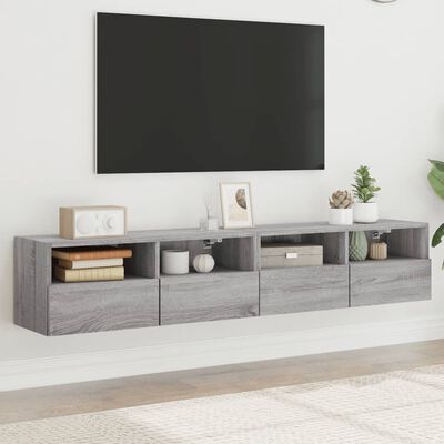 vidaXL Muebles de pared para TV 2 uds madera gris Sonoma 80x30x30 cm