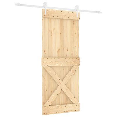 vidaXL Puerta corredera con herrajes madera maciza de pino 85x210 cm