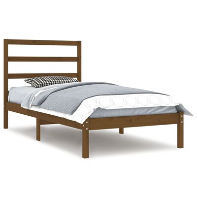 vidaXL Estructura de cama madera maciza pino marrón miel 100x200 cm