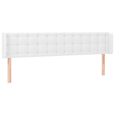 vidaXL Cabecero de cuero sintético blanco 203x16x78/88 cm