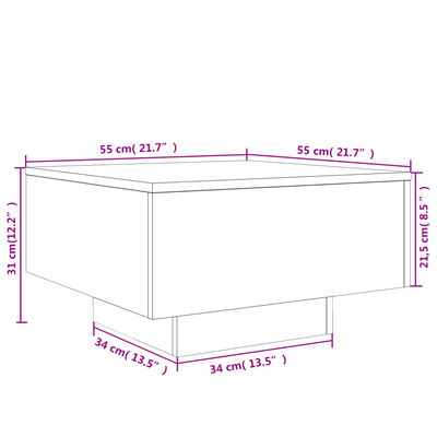 vidaXL Mesa de centro madera de ingeniería roble marrón 55x55x31 cm