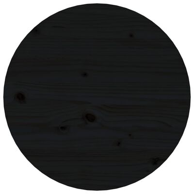 vidaXL Mesa de centro madera maciza de pino negro Ø 45x40 cm