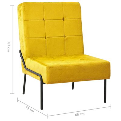 vidaXL Silla de relajación de terciopelo amarillo mostaza 65x79x87 cm