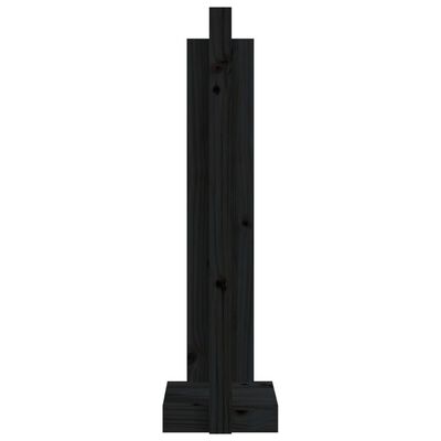 vidaXL Soporte para leña madera maciza de pino negro 33,5x30x110 cm