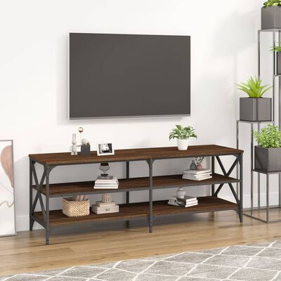 vidaXL Mueble para TV madera contrachapada marrón roble 140x40x50 cm