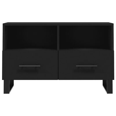 vidaXL Mueble para TV madera contrachapada negro 80x36x50 cm