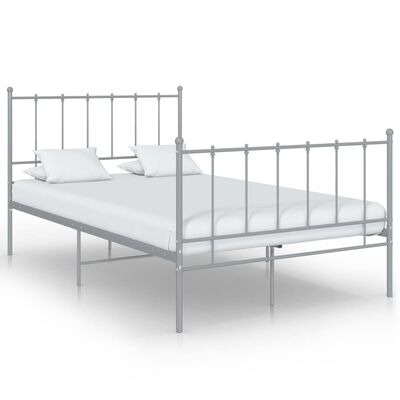 vidaXL Estructura de cama sin colchón metal gris 120x200 cm