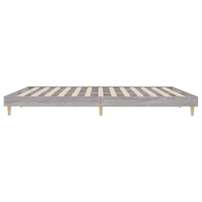 vidaXL Estructura de cama madera de ingeniería gris Sonoma 160x200 cm