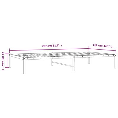 vidaXL Estructura de cama sin colchón metal negro 107x203 cm