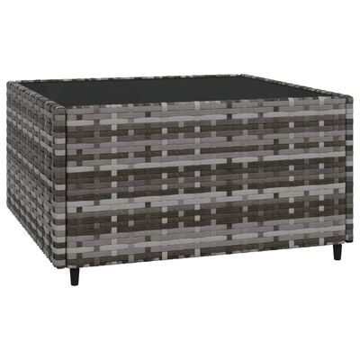 vidaXL Set de muebles de jardín 3 pzas y cojines ratán sintético gris