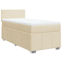 vidaXL Cama box spring con colchón tela color crema 80x200 cm