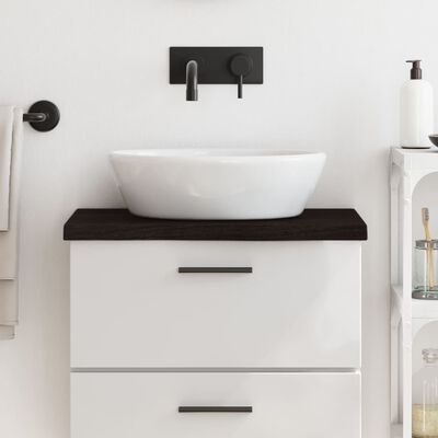 vidaXL Encimera de baño madera tratada marrón oscuro 60x30x(2-4) cm