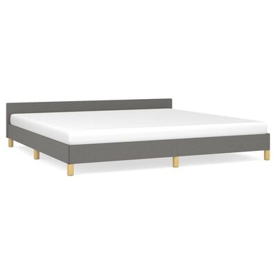 vidaXL Cama sin colchón tela gris oscuro 200x200 cm