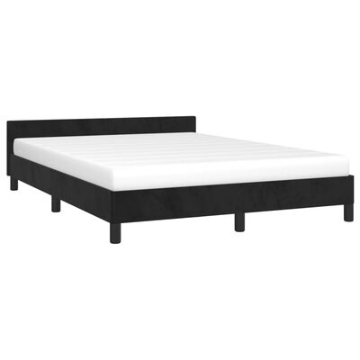 vidaXL Estructura de cama sin colchón terciopelo negro 140x200 cm