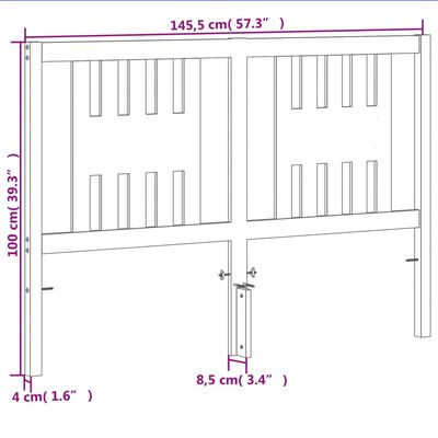 vidaXL Cabecero de cama madera maciza de pino marrón cera 140 cm