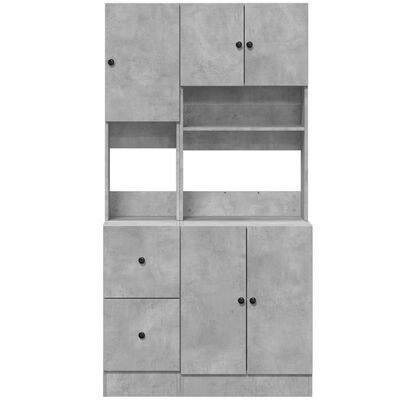 vidaXL Mueble de cocina madera ingeniería gris hormigón 95x50x180 cm