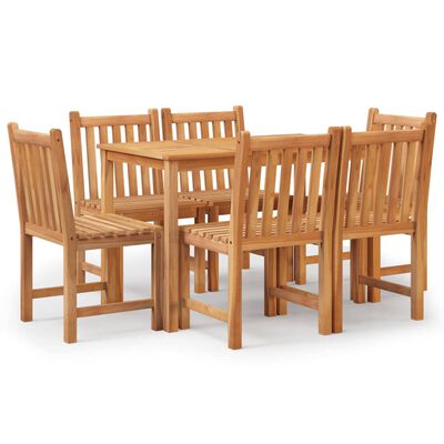 vidaXL Juego de comedor de jardín 7 piezas madera maciza de teca