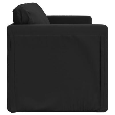 vidaXL Sofá cama de suelo 2 en 1 cuero sintético negro 112x174x55 cm