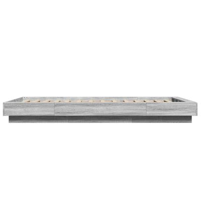 vidaXL Estructura cama con luces LED madera gris Sonoma 100x200 cm